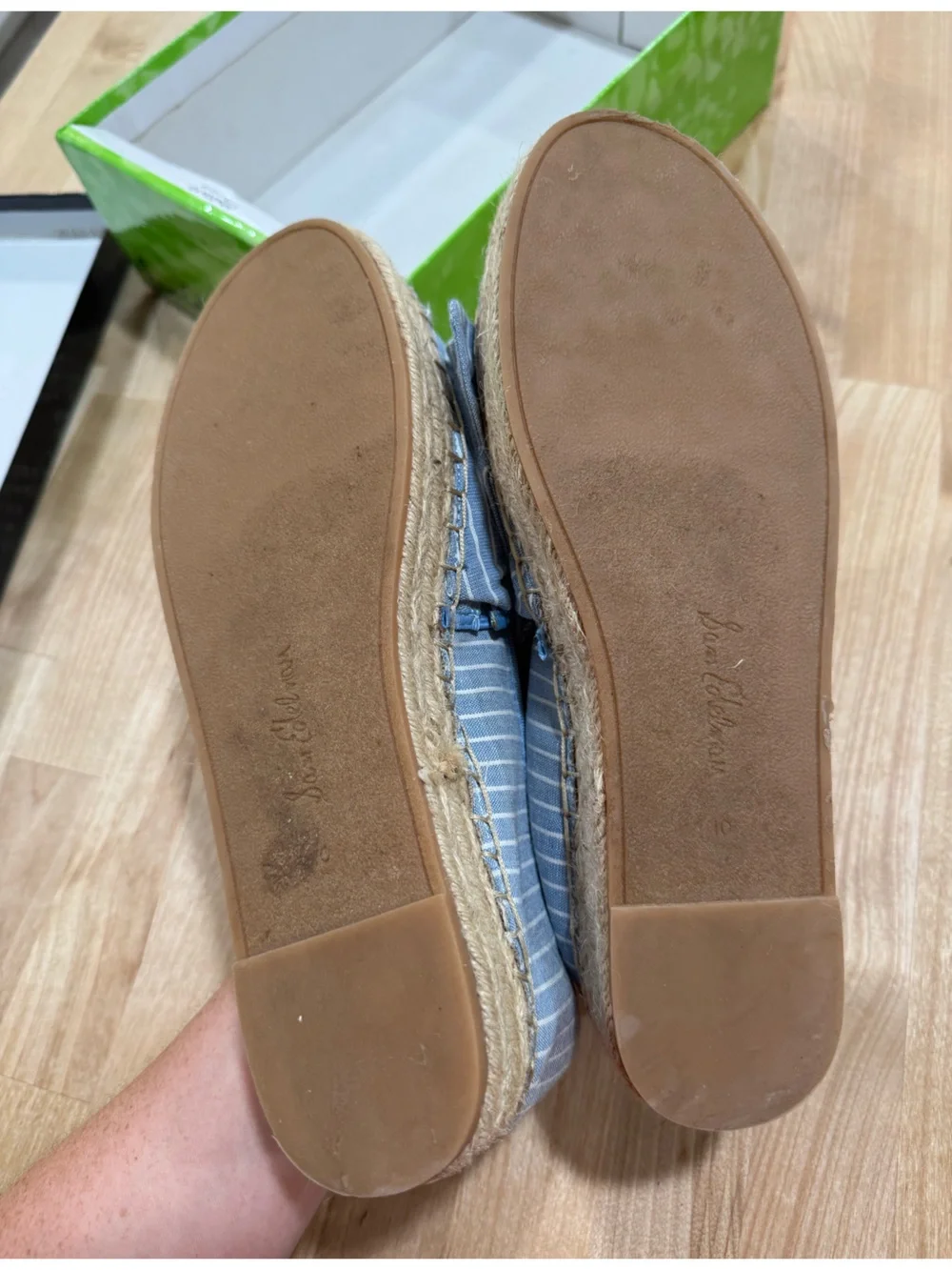 New in Box! Sam Edelman Ciara Sky Blue Striped Bow Espadrille Flats